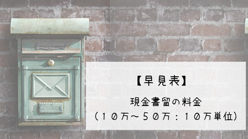 50万円を現金書留で送るといくらですか？